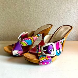 Vintage Nine West Italian Pop Art Slides